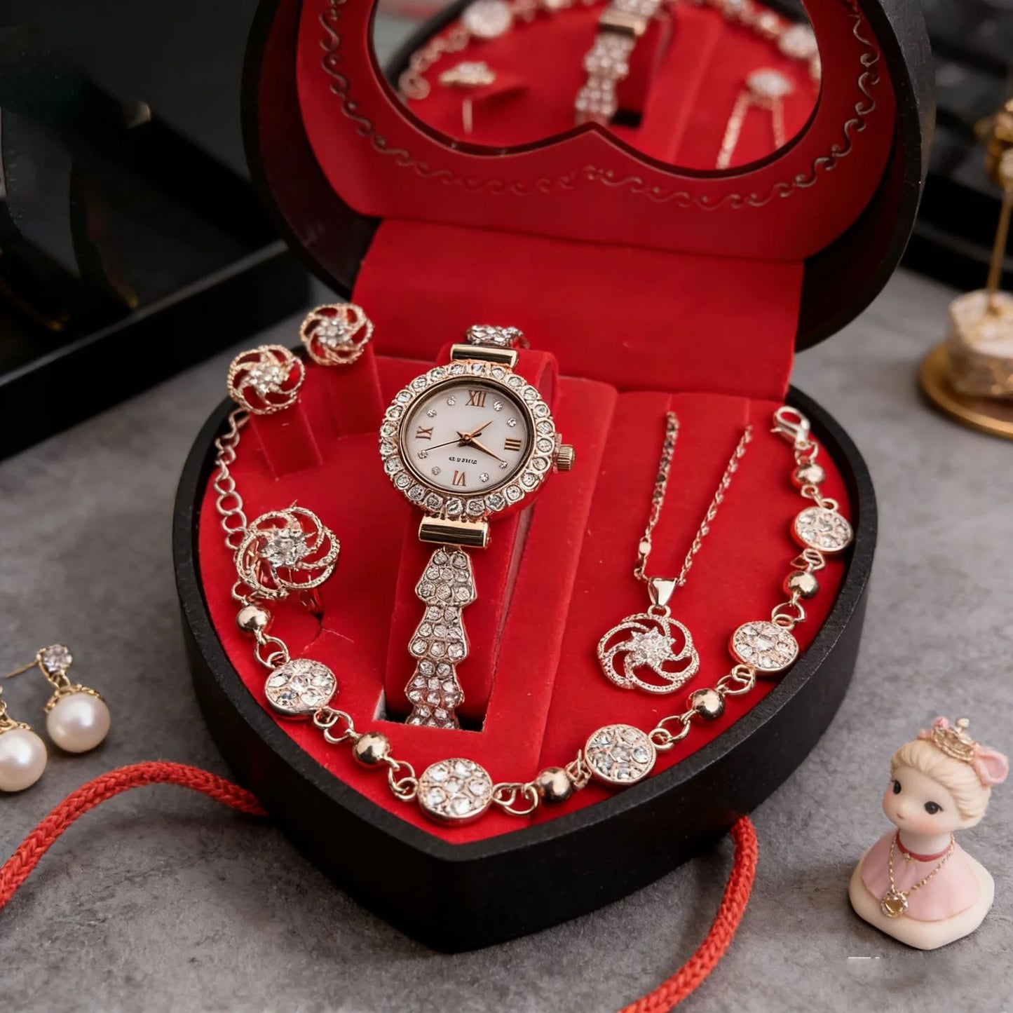 Unique Luxe Heart Shaped Jewelry Gift Set - Varixo
