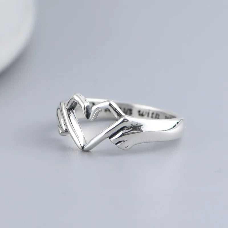 Luxury Designer Double Hand Heart Couple Rings - Varixo