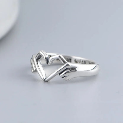 Luxury Designer Double Hand Heart Couple Rings - Varixo