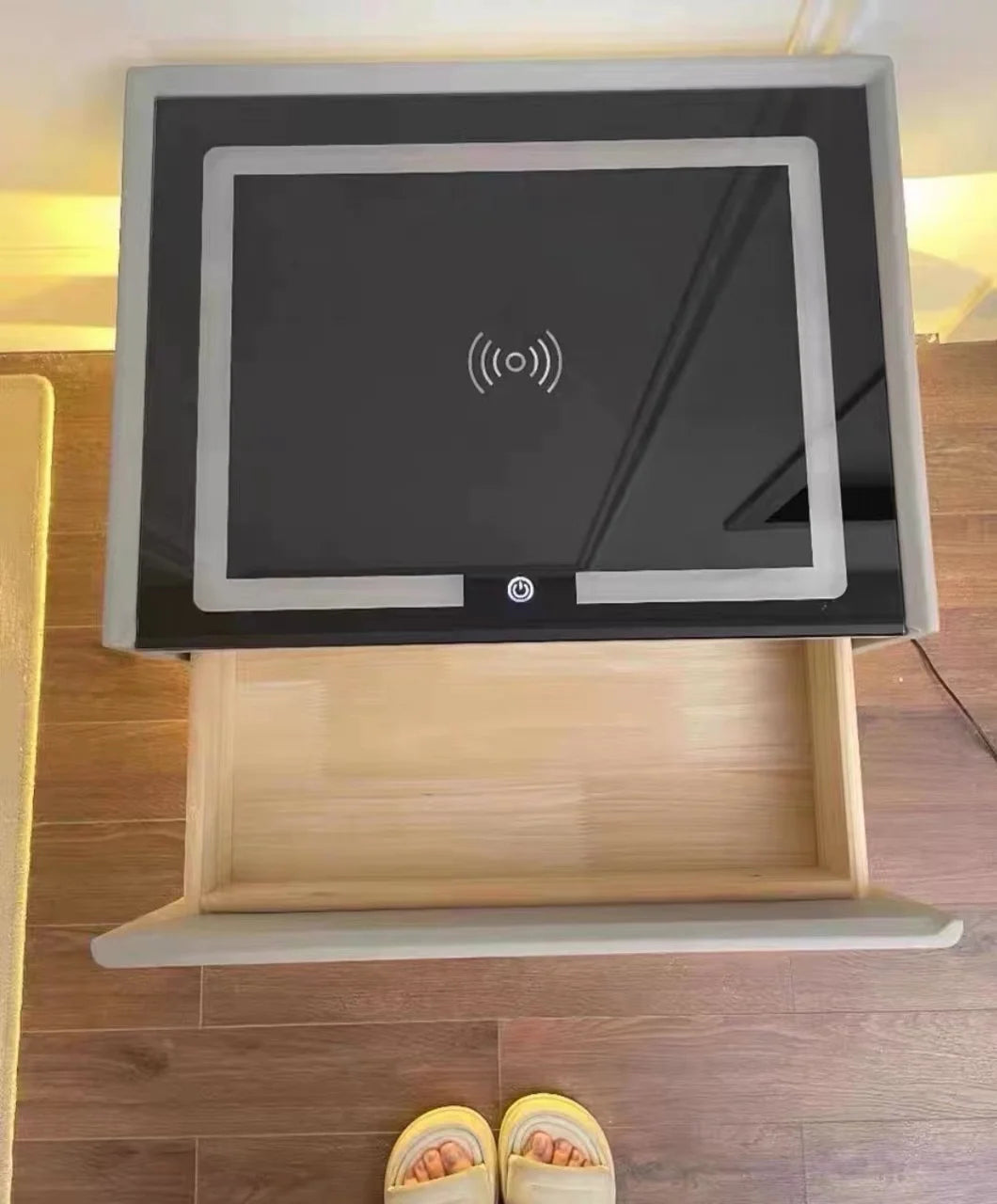 Smart Wireless Charger Bluetooth Speaker Sensor Light Password Lock Bedside Table - Varixo