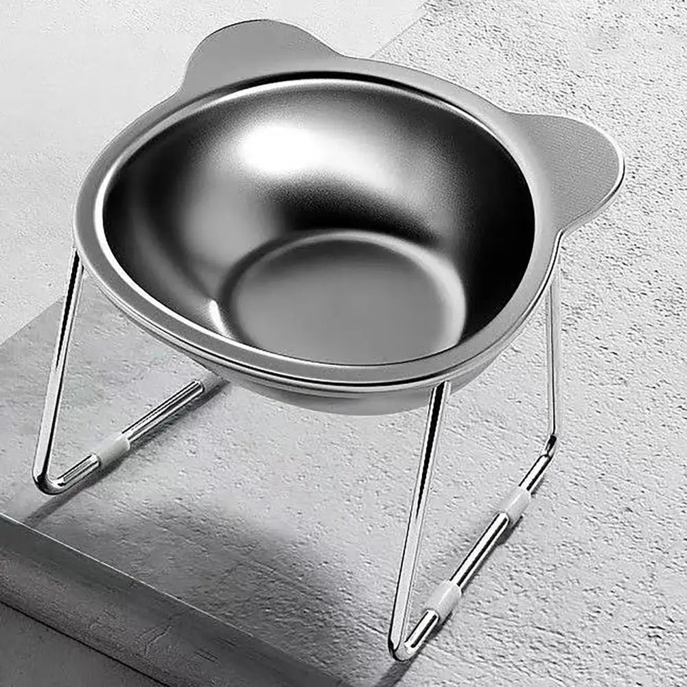 Easy to Clean Cat Dish Stainless Steel Elevated Cat Bowls 15-degree Tilted Food Water Dishes for Indoor Cats Small Dogs for Cats