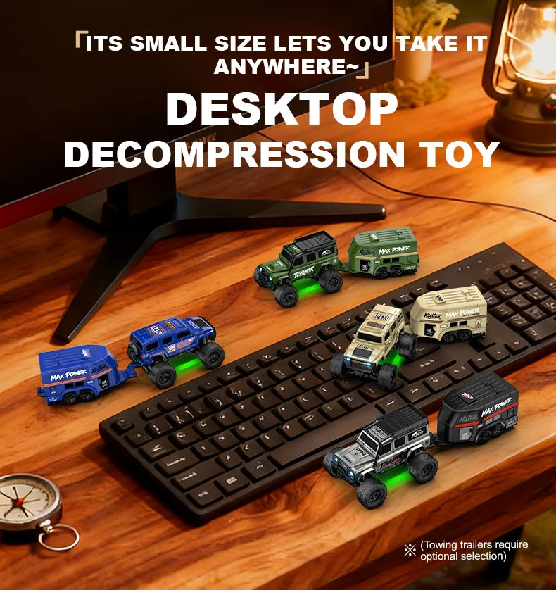 Hot Selling Mini 1:64 Remote Control Car Climbing With Trailer Off-road Vehicle Children's Toy Model Boy Birthday Gift
