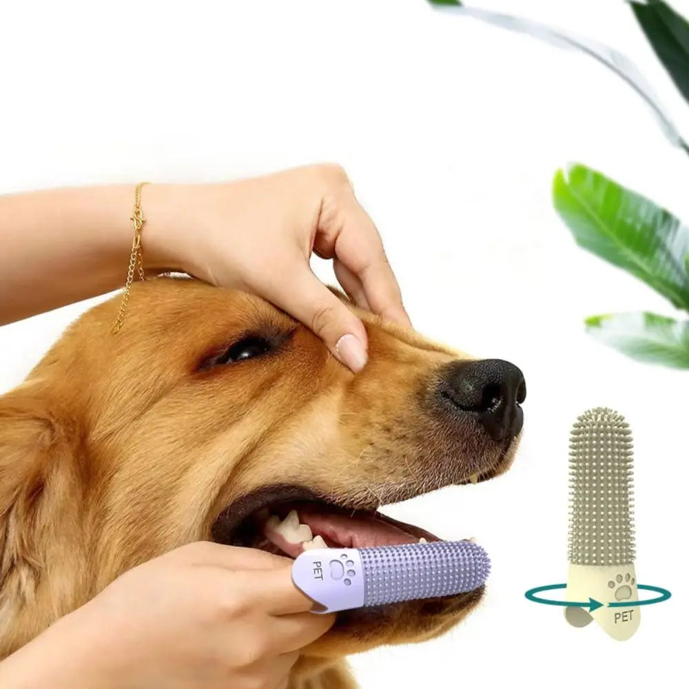 Silicone Pet Teeth Cleaning Fingertips Nontoxic 360° Cleaning Pet Toothbrushes Durable Super Soft Cats Mouth Cleaner Dental Care