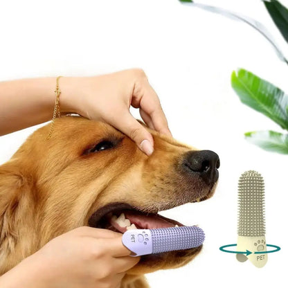 Silicone Pet Teeth Cleaning Fingertips Nontoxic 360° Cleaning Pet Toothbrushes Durable Super Soft Cats Mouth Cleaner Dental Care