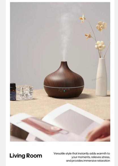 Wood Grain Aromatherapy Diffuser USB Humidifier Desktop Air Purifier Aroma Cool Mist Difusor/Essential oil set
