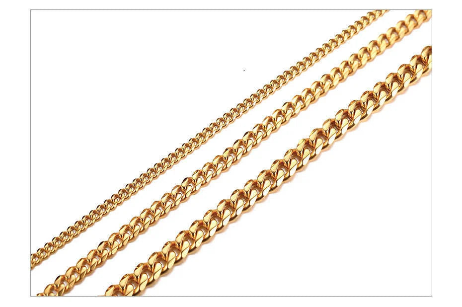 3-11MM Classic Cuban Chain Necklace for Men Women,Silver Black Gold Grey Color Stainless Steel Chains,Basic Punk Jewelry Gift
