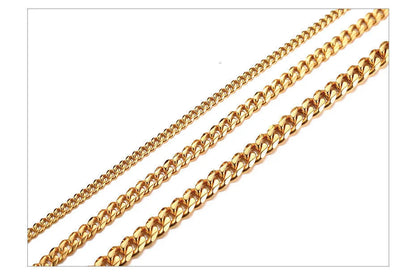 3-11MM Classic Cuban Chain Necklace for Men Women,Silver Black Gold Grey Color Stainless Steel Chains,Basic Punk Jewelry Gift