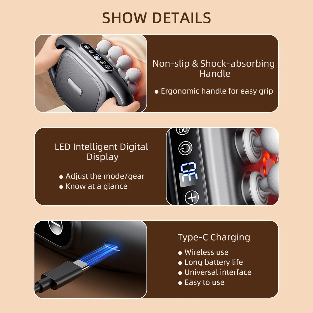 16-Head Fascia Gun High-Frequency Vibration Body Massager - Varixo