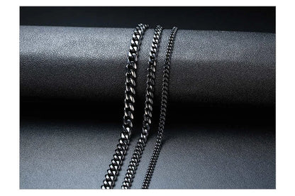 3-11MM Classic Cuban Chain Necklace for Men Women,Silver Black Gold Grey Color Stainless Steel Chains,Basic Punk Jewelry Gift
