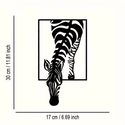 [Modern Zebra Metal Art] Minimalist Zebra Metal Wall Art - Modern Striped Iron Decor |  Animal-Themed Design, Zebra Decor