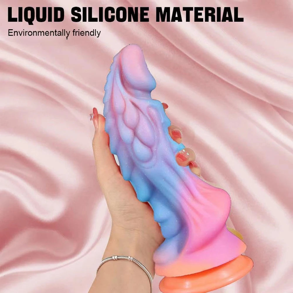 Realistic Monster Dildo Sex Toys Huge Anal Dildo with Strong Suction Cup for Hands-Off Play, Liquid Silicone Thick Dildos Adult