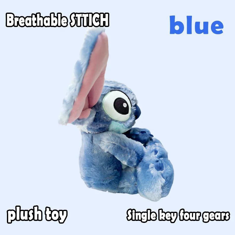 2026! & hot Lilo Stitch Plush Doll Breath Child Peluche Kawaii Soothes Toy Anime Baby Music Light Sleep Toys Pink Stitch Kid Gi