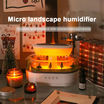Rain Cloud Aroma Diffuser Small Air Humidifiers Water Drip Micro Landscape Essential Oils Ultrasonic Diffuser with 6 Night Light