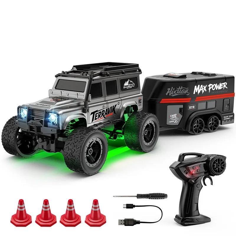 Hot Selling Mini 1:64 Remote Control Car Climbing With Trailer Off-road Vehicle Children's Toy Model Boy Birthday Gift
