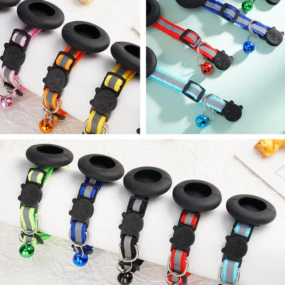 Pet Smart Bluetooth With Bell Cute Reflective Dog Tracking Collar Footprint Address Bird Cat Pendant Night Anti T1K3