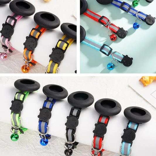 Pet Smart Bluetooth With Bell Cute Reflective Dog Tracking Collar Footprint Address Bird Cat Pendant Night Anti T1K3