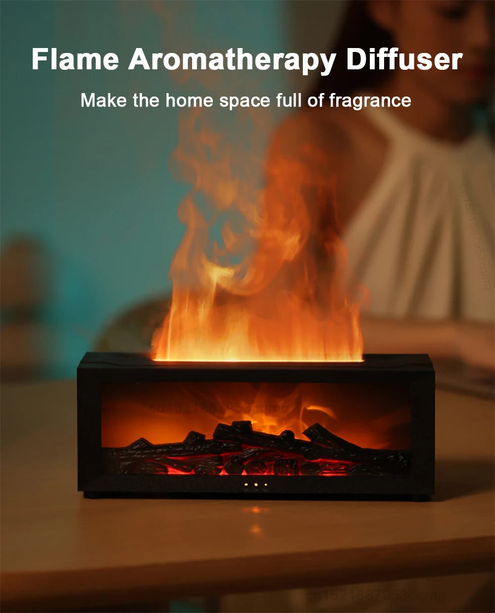 Fireplace Humidifier Flame Aroma Humidifier for Home Aromatherapy Fragrance Diffuser Essential Oil Diffuser with Remote Control