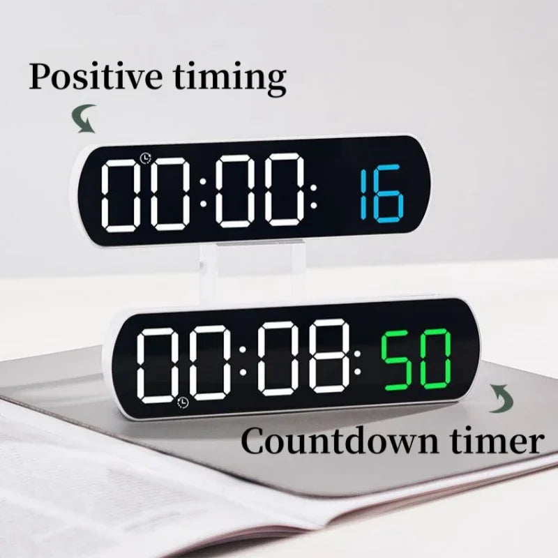 Voice Control Digital Alarm Clock TEMP Date Timer Countdown Night Mode Type-C USB 12/24H Anti-disturb Funtion 2 Alarms LED Clock