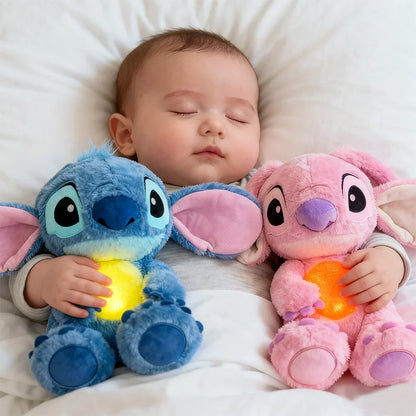 2026! & hot Lilo Stitch Plush Doll Breath Child Peluche Kawaii Soothes Toy Anime Baby Music Light Sleep Toys Pink Stitch Kid Gi