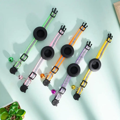 Pet Smart Bluetooth With Bell Cute Reflective Dog Tracking Collar Footprint Address Bird Cat Pendant Night Anti T1K3