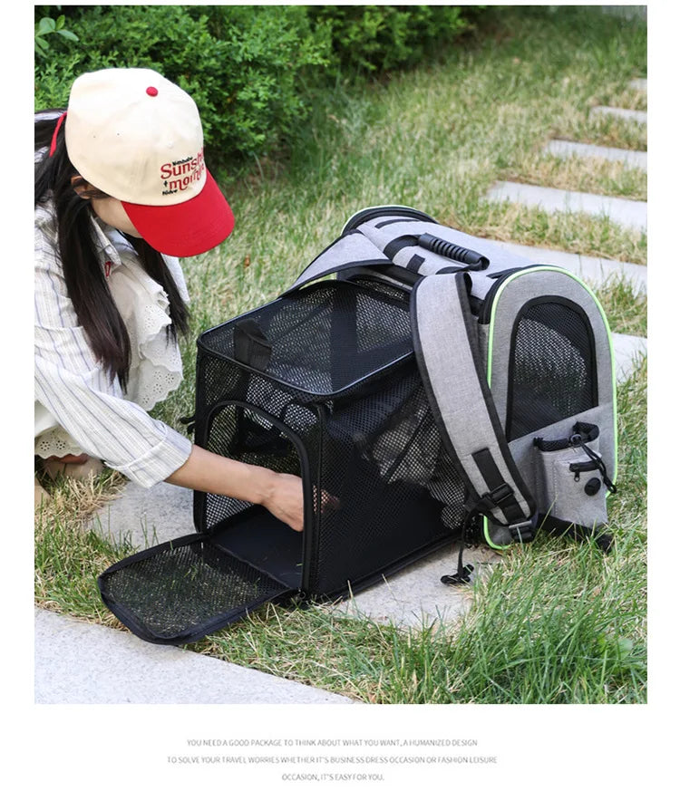 Cat Bag for Outdoor Use Portable and Expandable Pet Travel Bag Small Dog Cat Travel Backpack Pet Accessories