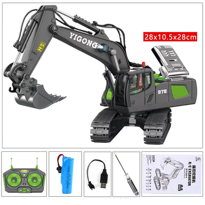 2.4G RC CARS RC Controlled Excavator Alloy Remote Control Vehicle Excavator Engineering Vehicle Dumper  Electric toys Gifts