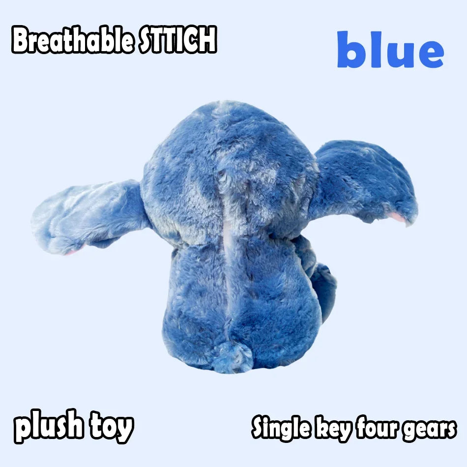 2026! & hot Lilo Stitch Plush Doll Breath Child Peluche Kawaii Soothes Toy Anime Baby Music Light Sleep Toys Pink Stitch Kid Gi