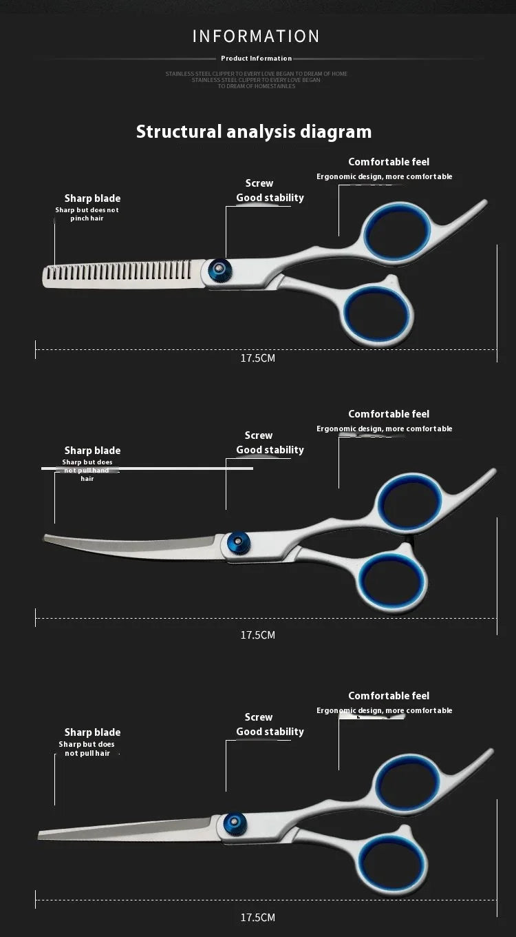 Stainless Steel Pet Safe Scissors Ambidextrous Ambidextrous Cat Dog Hair Grooming Shears with Round Head for Precision Trimming