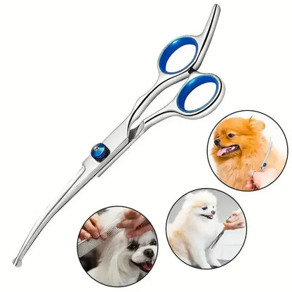 Stainless Steel Pet Safe Scissors Ambidextrous Ambidextrous Cat Dog Hair Grooming Shears with Round Head for Precision Trimming