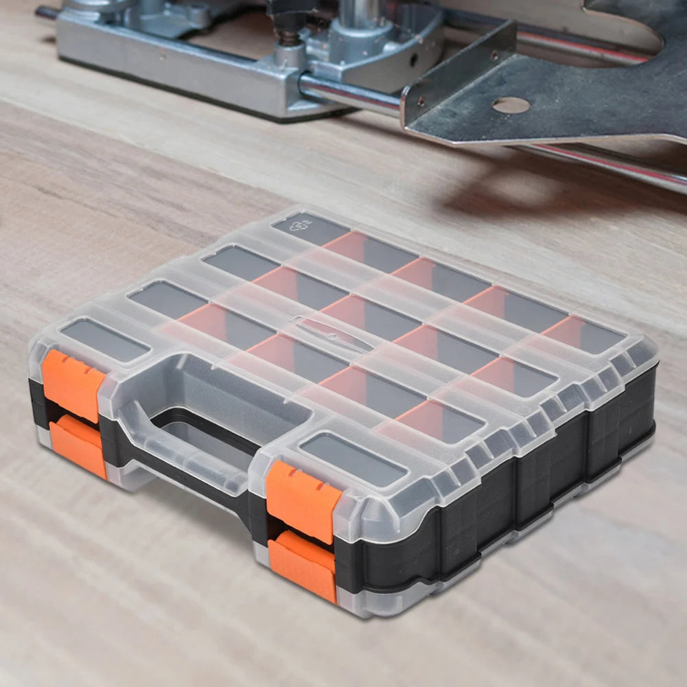 Double Side Tools Box Organizer Tool Storage Box Multifunctional Portable Tool Box Toolbox Container for Screws Nuts Small Parts
