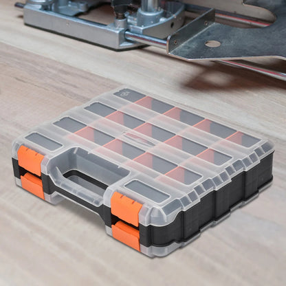 Double Side Tools Box Organizer Tool Storage Box Multifunctional Portable Tool Box Toolbox Container for Screws Nuts Small Parts
