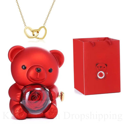 Rotating Rose Bear Jewelry Box - Varixo