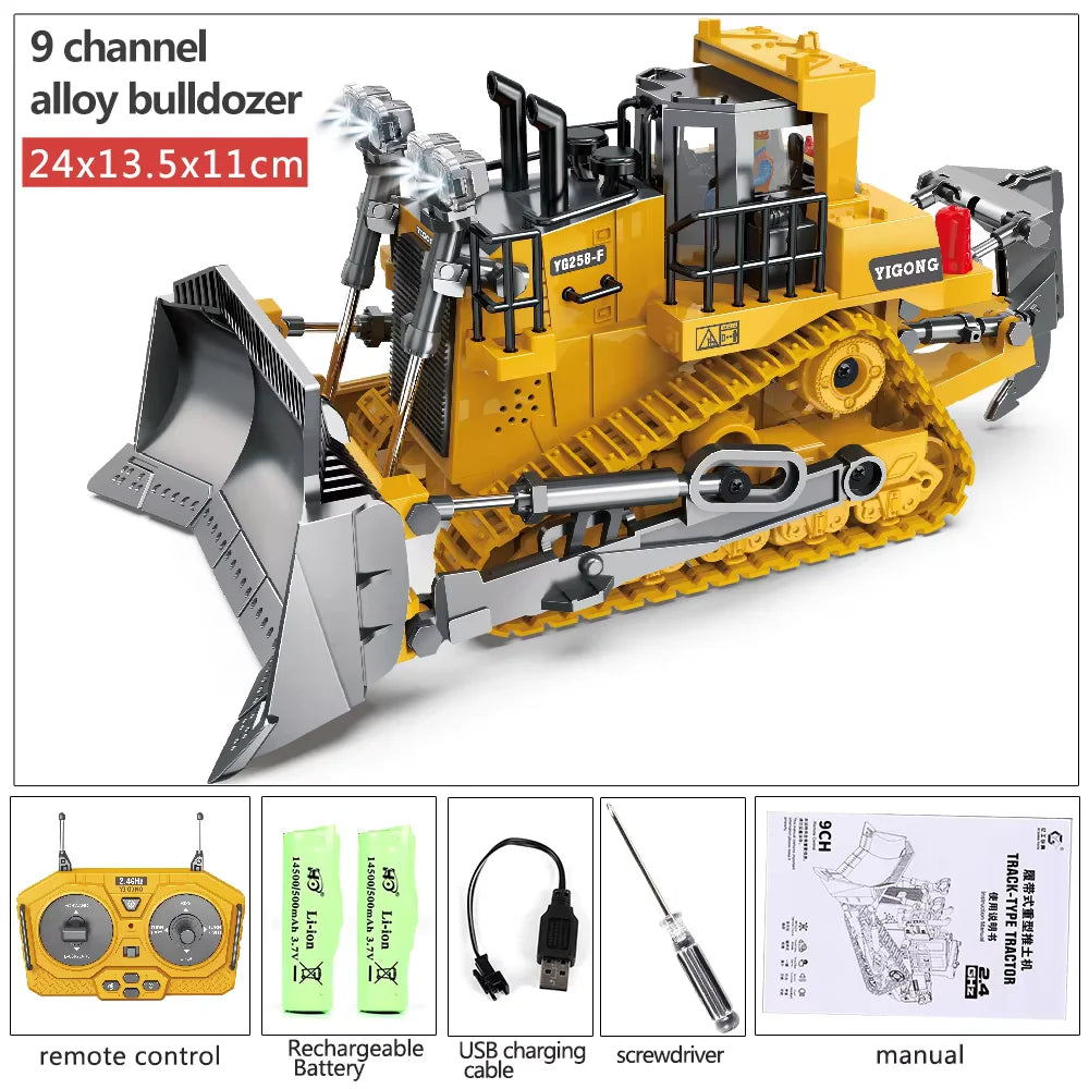 2.4G RC CARS RC Controlled Excavator Alloy Remote Control Vehicle Excavator Engineering Vehicle Dumper  Electric toys Gifts