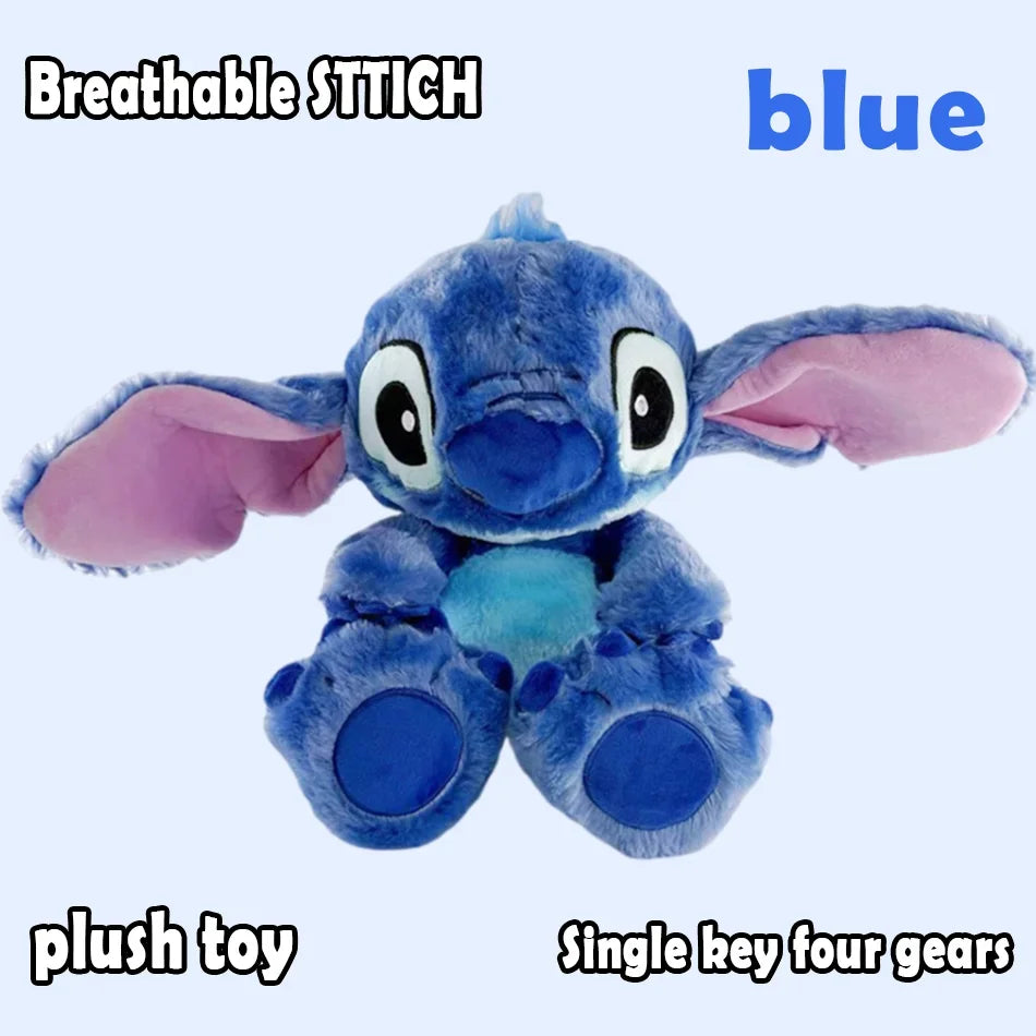 2026! & hot Lilo Stitch Plush Doll Breath Child Peluche Kawaii Soothes Toy Anime Baby Music Light Sleep Toys Pink Stitch Kid Gi