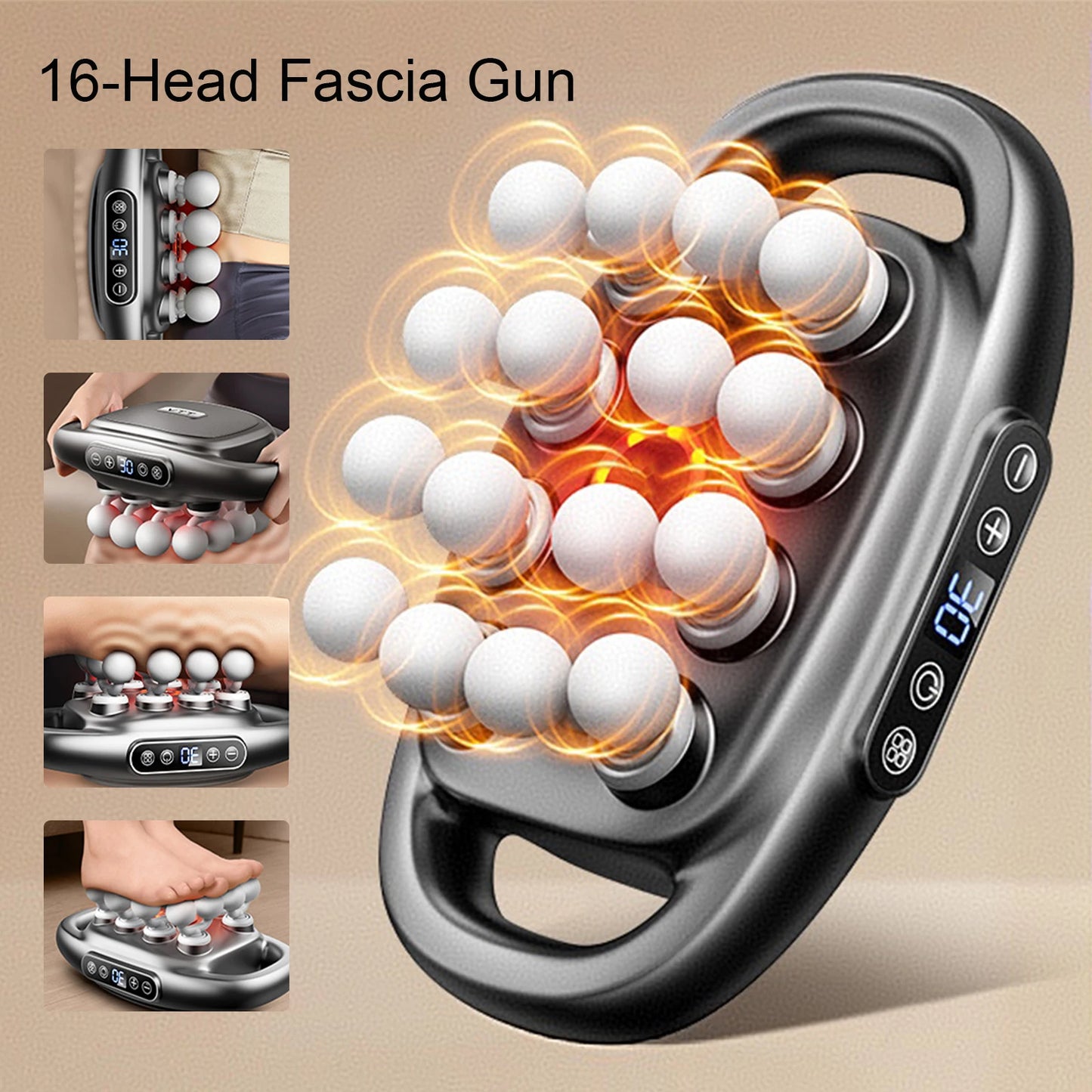16-Head Fascia Gun High-Frequency Vibration Body Massager - Varixo