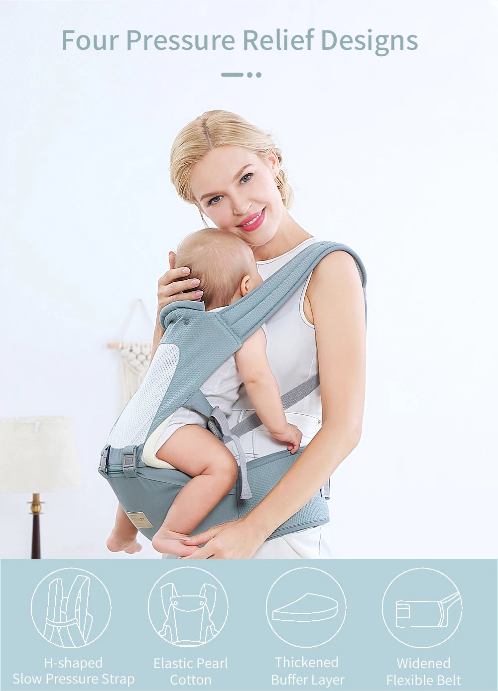 Insular  Ergonomics Baby Carrier Sling Portable Child Backpacks Thickening Shoulders 360 Ergonomic Hoodie Kangaroo 0-36 Months
