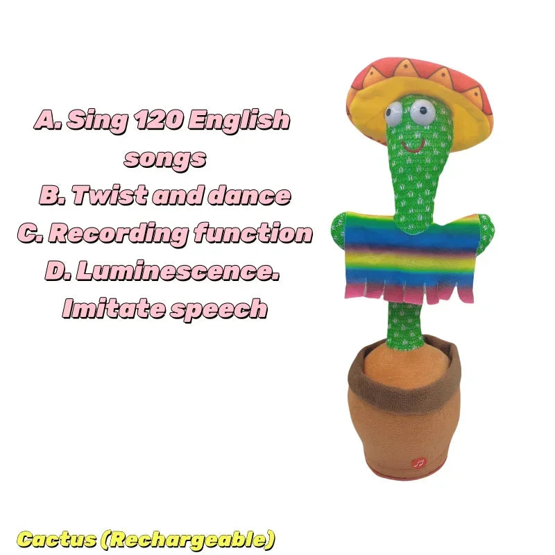 New Interactive Dancing Cactus Toys For Kids Baby Toddler Boys And Girls Fun Singing Mimic Recording Repeating Cactus Baby Gifts