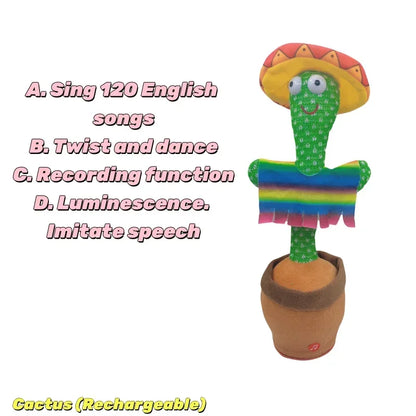 New Interactive Dancing Cactus Toys For Kids Baby Toddler Boys And Girls Fun Singing Mimic Recording Repeating Cactus Baby Gifts