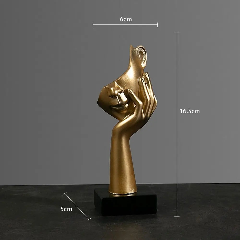 Nordic Resin Abstract Statue Desktop Ornaments Sculpture Figurines Face Character Light Luxury Art Crafts Office Home Decor