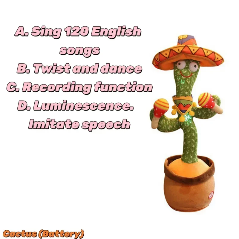 New Interactive Dancing Cactus Toys For Kids Baby Toddler Boys And Girls Fun Singing Mimic Recording Repeating Cactus Baby Gifts