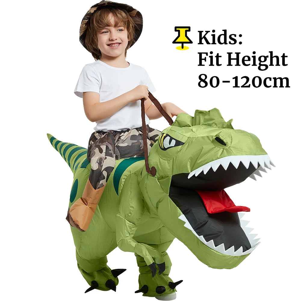 Animal Cartoon Riding T-Rex Inflatable Costume Nursery Kids Dinosaur Role Playing Game Adult Kids Chasing Game Birthday Gift