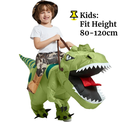Animal Cartoon Riding T-Rex Inflatable Costume Nursery Kids Dinosaur Role Playing Game Adult Kids Chasing Game Birthday Gift