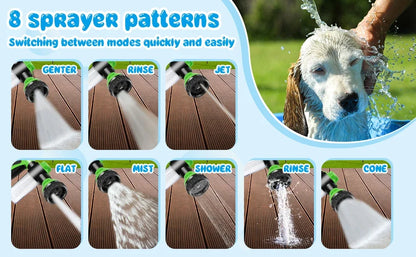 Dog Shower Sprayer 8 in 1 Pet Bath Cleaning Cat Dog Shower Gun High-pressure Hose Nozzle Foam Garden Car Animal Dog Wash Tool