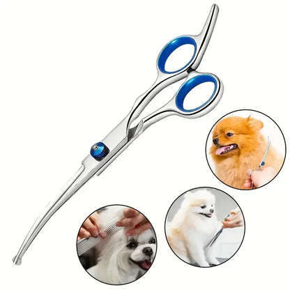 Stainless Steel Pet Safe Scissors Ambidextrous Ambidextrous Cat Dog Hair Grooming Shears with Round Head for Precision Trimming