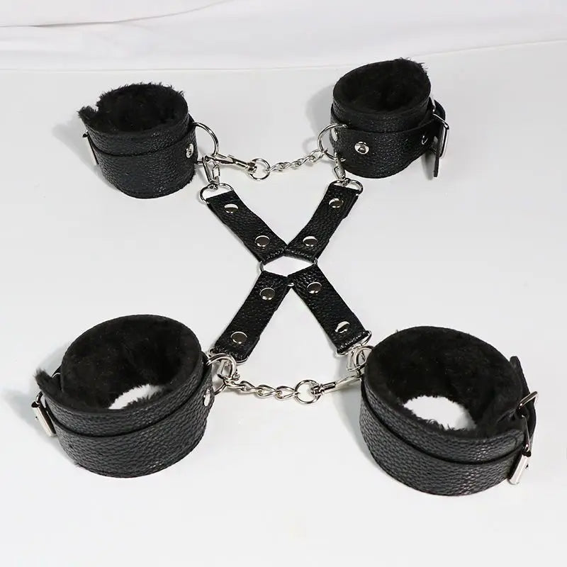 SM Handcuff Restraint Cuffs Leg Cuff Sex Toy Kits BDSM Bondage Gear Hand Leg Restraint Straps 18+ Adult Couple Sextoy Kits Shop