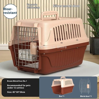 Portable Cat Cage Pet Carrier Thickening Pet Carrier Outdoor Handheld Shipping Box Car Carrying Pet Transport Box Pet Supplies