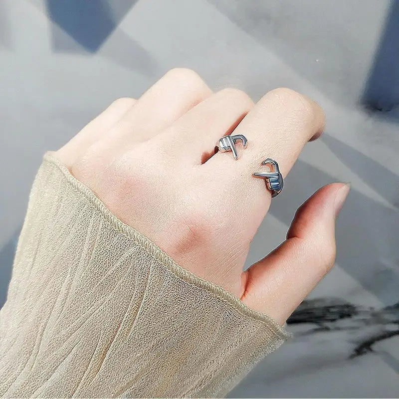 Luxury Designer Double Hand Heart Couple Rings - Varixo