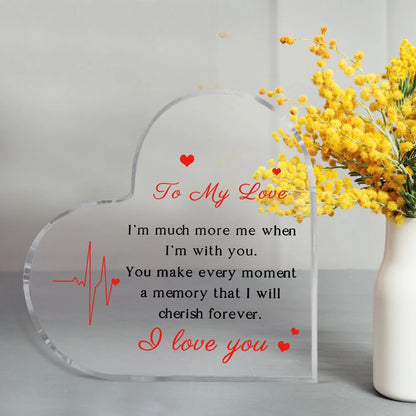 Gifts for Her/Him, Girlfriend Boyfriend Gifts - Engraved Acrylic Plaque , Anniversary Christmas Valentine's Day Birthday Gifts