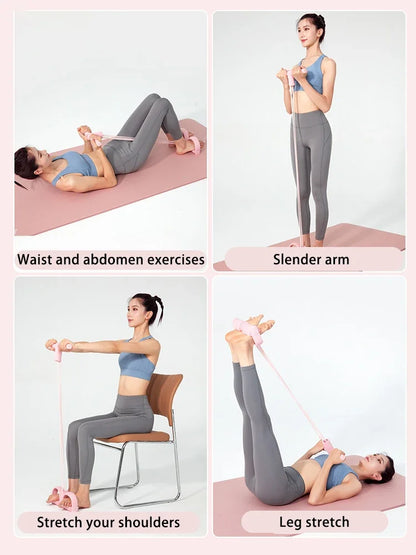 Multi-Functional Four-Tube Pedal Tensioner Yoga Elastic Band Home Fitness Equipment Abdominal Strengthening Tension Rope