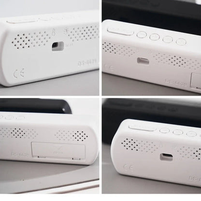 Voice Control Digital Alarm Clock TEMP Date Timer Countdown Night Mode Type-C USB 12/24H Anti-disturb Funtion 2 Alarms LED Clock